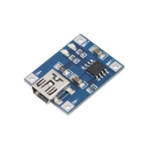 Модуль для зарядки Li-ion акк. Вход mini USB 4,5-5,5в. Выход 4,2в.  