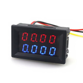 Ампер-вольтметр LED-дисплей 0-99,99в., 0-9,999 а 4 разряда RED/BLUE