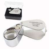Лупа складная SHL-21007 30-кратн d=25mm с подсветкой