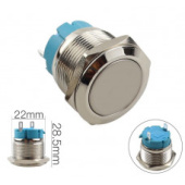 Кнопка антиванд. d=22мм 2pin плоск. 250V OFF-(ON) (без фиксац)
