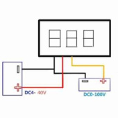 Вольтметр LED 3-х разрядн 3-х провод. Вх 4-40в, изм 0-99,9в б/корпуса красн