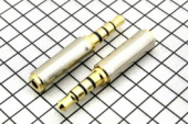 Перех шт 3,5 4pole - гн 2,5  4pole металл gold