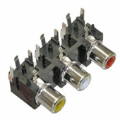 Гнездо 3RCA в ряд RC-305P1