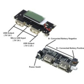 Модуль Powerbank с LED дисплеем, 2*USB порта