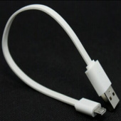 Шнур USB - MicroUSB, 0,2 м. плоский