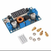 DC-DC понижающий вход 4.0-38 В выход1.25 В-36 В с регул. до 5А XL4015 с LED ампервольтметром