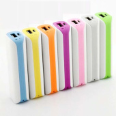 Корпус Power Bank для 1-го аккум. 18650 белый с цветн полосой