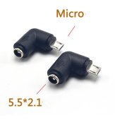Перех шт micro USB - гнездо DC5,5*2,1мм угловой