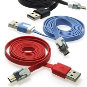 Шнур USB to Micro USB flat 1m (LED)