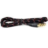 Шнур 3.5 jack - 3.5 jack 1.m (ткан. оплетка)