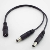 Разветвитель гнездо БП 2.5х5.5мм  - 2 штекера 2.1х5.5мм, 40см