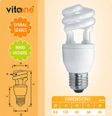 Лампа энергосбер. спираль E27/15W mini 4200K