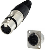 TD-395 (XLR) вилка+розетка 5 pin