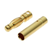 Штекер банан+гнездо (комплект) PolyMax Gold GOLD D=4mm
