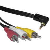 Шнур 3.5 jack 4-pole - 3 RCA 1.5m угловой