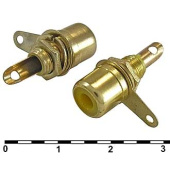 Гнездо RCA RS-115G (на корпус с гайкой) GOLD желтое